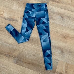 Athleta blue geometric leggings | XXS